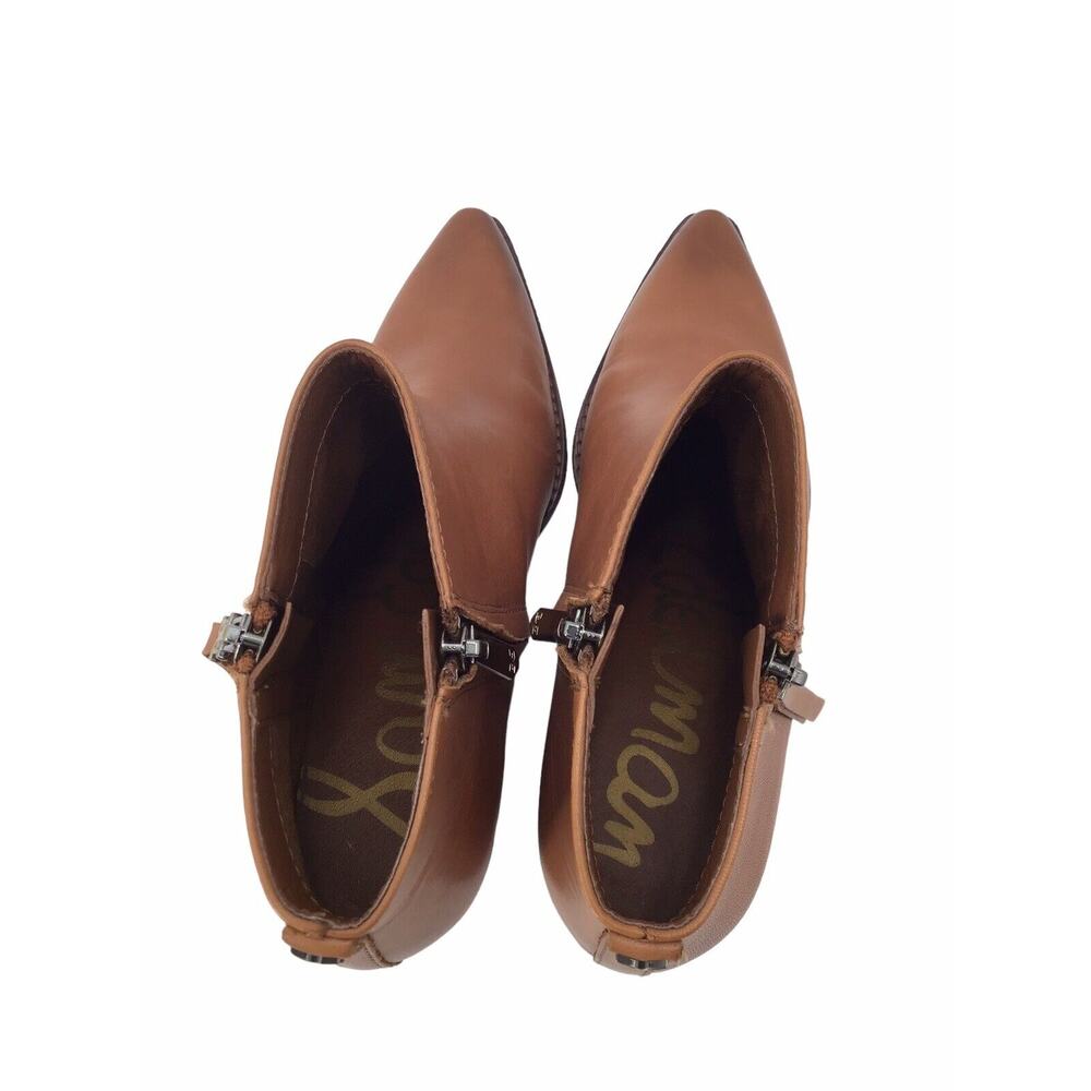 Sam Edelman Pointed Toe Stacked Block Heel Western Ankle Boots Size 7.5 Brown - Picture 5 of 11
